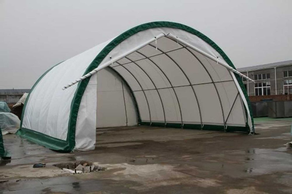 Полукръгла индустриална палатка 6,1 x 12,8 x 3,66 м за селско стопанство, съхранение на бали