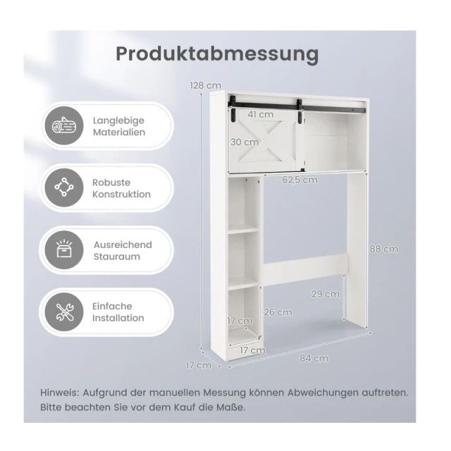 Шкаф за баня Costway над тоалетната с плъзгаща се врата и рафтове