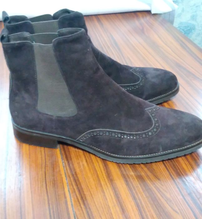 Сапоги замшевые коричневые, абсолютно новые