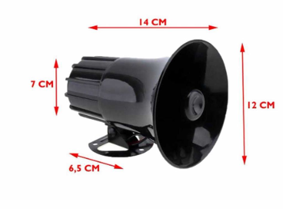 Сирена полицейска с мегафон и микрофон, 3 мелодии - 12V/50W.