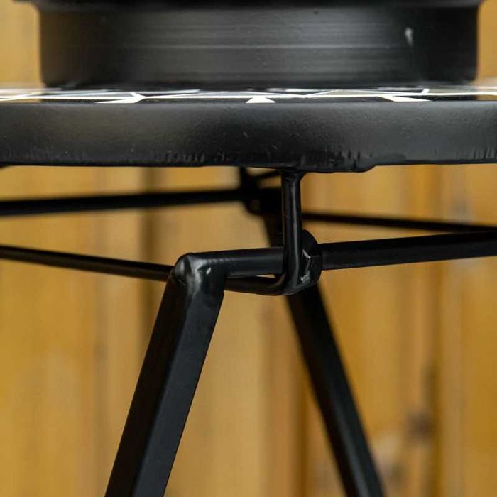 Масичка каменна мозайка стойка за растения Outsunny Ø36x67см, сгъваема