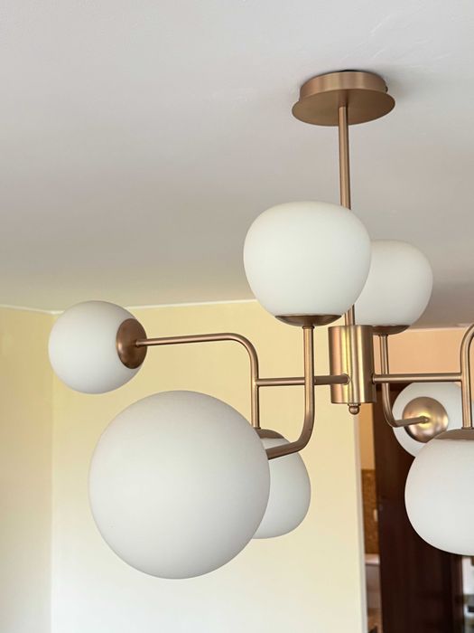Lustra Erich, Maytoni, LED, E14, 8 x 40 W, Bej/Cupru