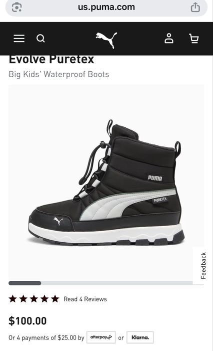 Сапоги,ботинки puma для мальчика размер 24 на зиму