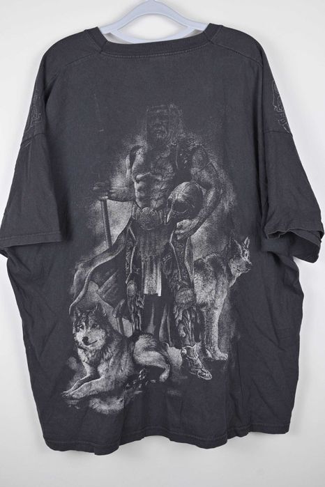 Tricou Valhalla Odin 3XL – negru, print viking, heavy cotton