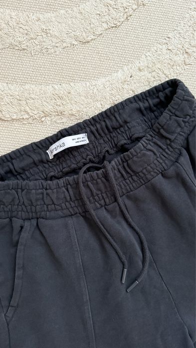 Pantaloni crac larg trening talie inalta