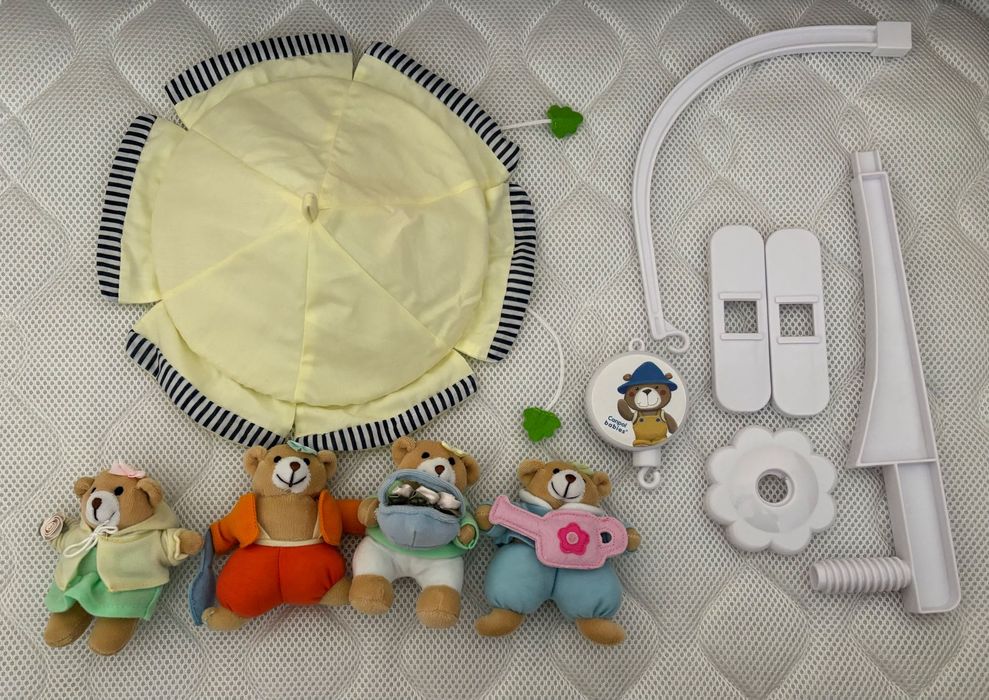 Музикална въртележка за легло Canpol “Girly bears under umbrella”