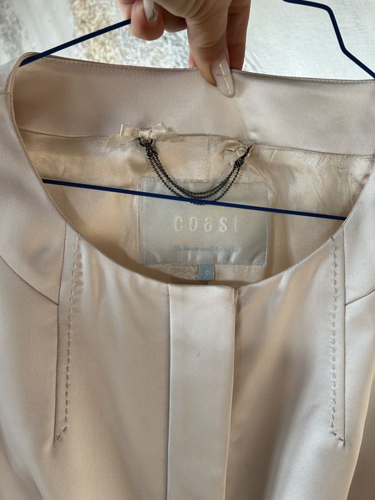 Rochie ocazie tip trench  de calitate superioara , culoare ivory nude