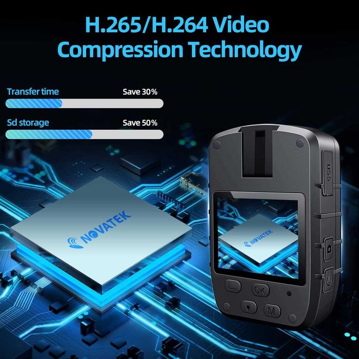 CAMMHD C8-32GB 2K/1296P телесна камера, 11-12 часа видеозапис