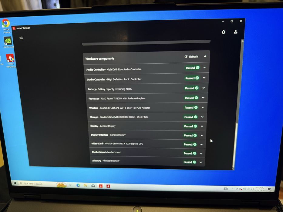 Laptop Gaming Lenovo Legion 5 PRO 16ACH6H RTX 3070 8GB, 32 GB RAM, Ryzen 7 5800H, SSD 1T, IPS 2K 165HZ