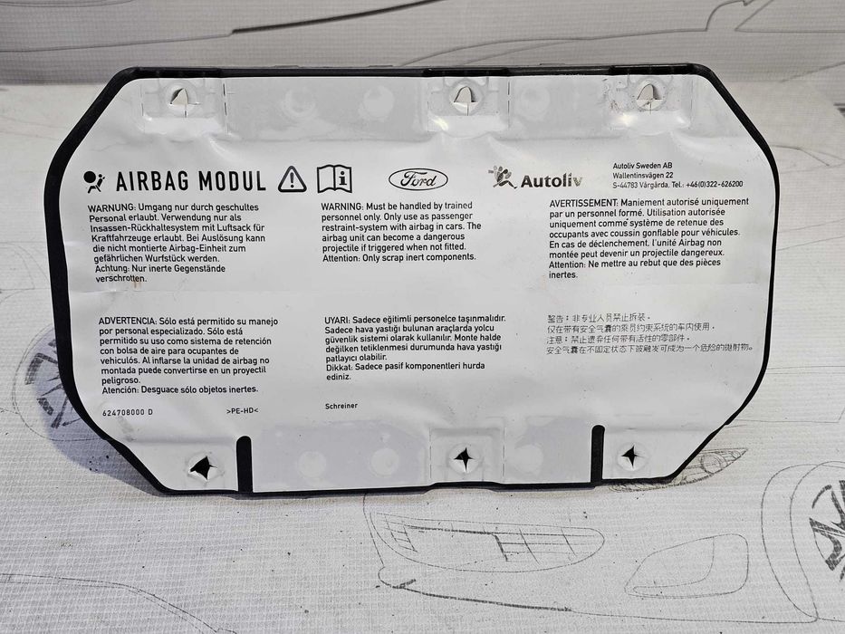 Airbag genunchi Ford Kuga Mk2 / Mk2 Facelift 2017 2.0 TDCi Cod OEM: AM51-R042B84-BA, 624690300A (5F3)