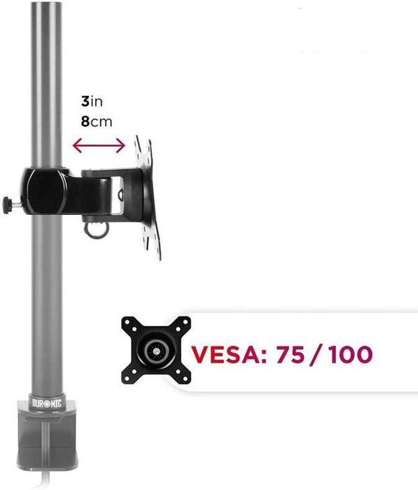 Duronic Вертикална Стойка за 2 мониторa двойна 1000мм (комплект)