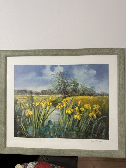 Tablou “River Landscape with Iris”