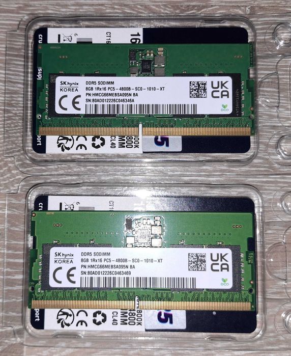 DDR5 Sodimm 16gb kit (2x8) Hynix 4800mt/s