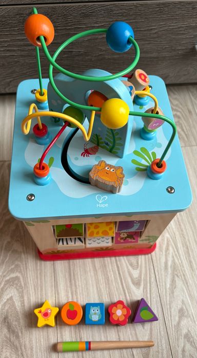 HAPE Мултифункционален дървен куб с активности