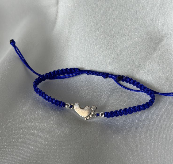 Bratara din argint cu snur reglabil