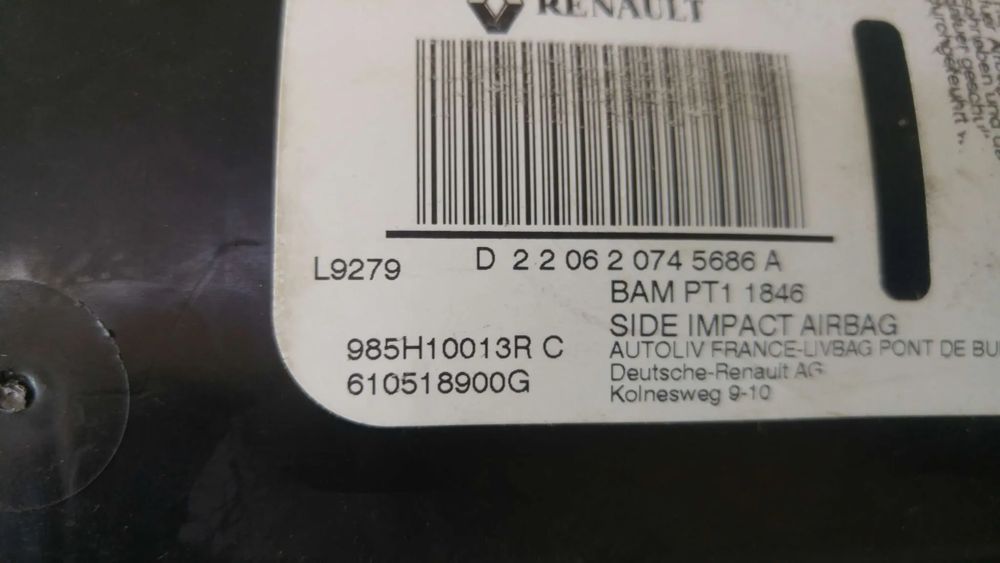 Airbag scaun dreapta renault megane 3 985h10013rc