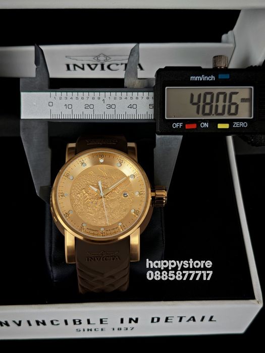 INVICTA Yakuza Gold/Brown automatic 48 mm, Инвикта нов ръчен часовник