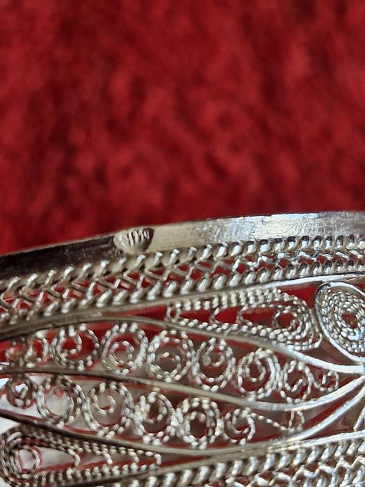 Уникална сребърна гривна филигран 37гр.-100годишна