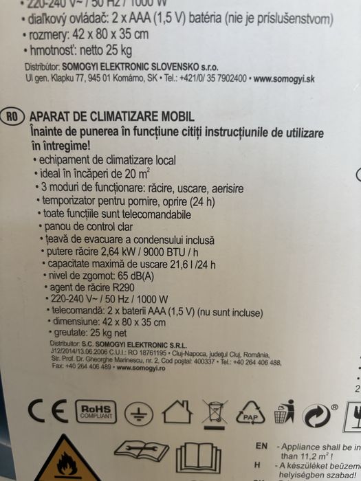 Aer conditionat portabil