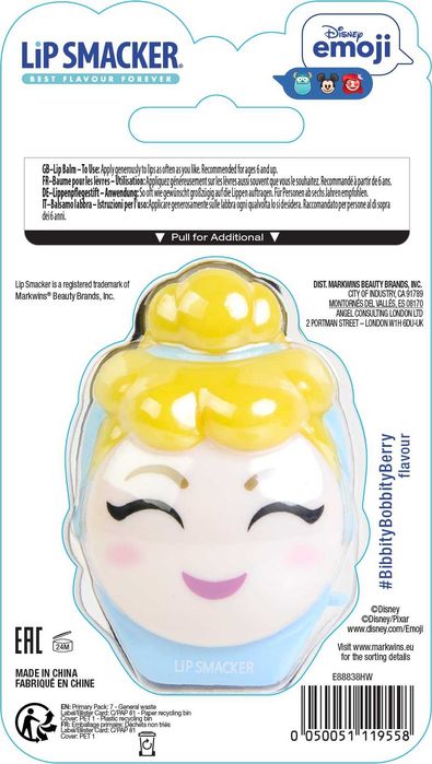 Балсам за устни за деца Disney Emoji Cinderella Интелфарм Lip Smacker