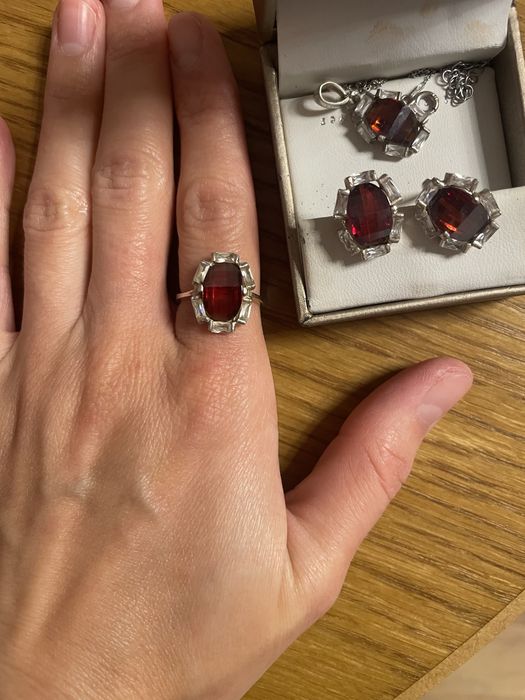 Set argint inel cerceri pandantiv