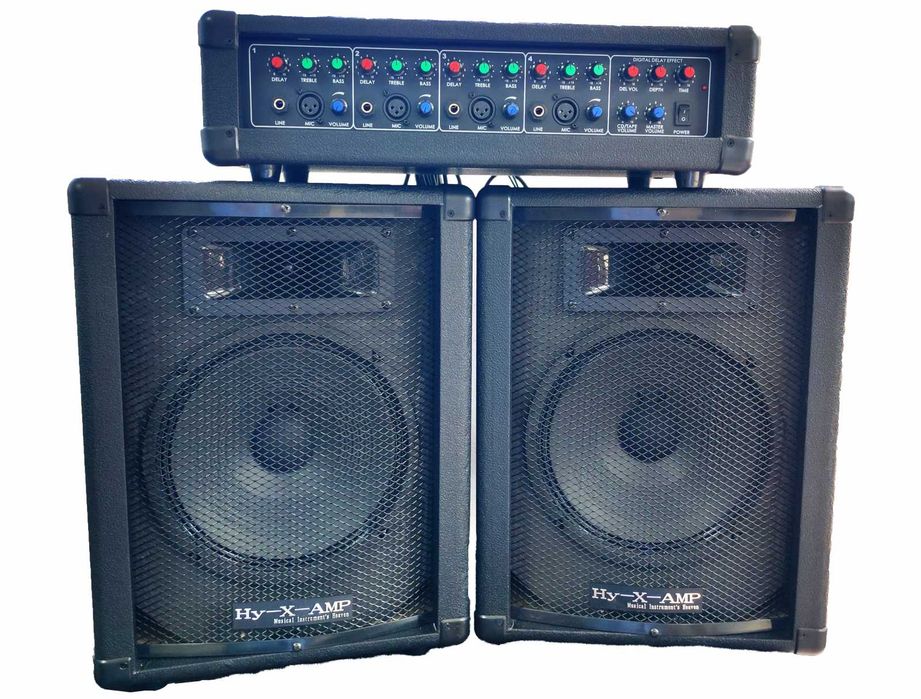 Mixer amplificat Hy-X-Amp FL-400 + 2 boxe pasive 200W+200W