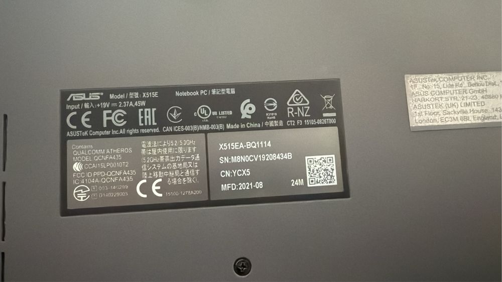 Laptop Asus notebook i5 1135G 8gb ram 512 ssd