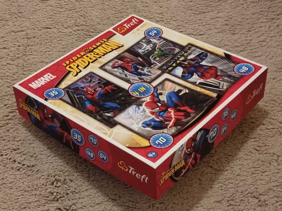 Puzzle 4in1 Spiderman Marvel, 207 piese, 4 tablouri de 20,5x28,5cm