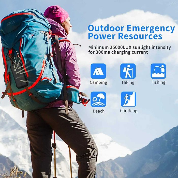 Преносима батерия STELS PowerMax 20K 20000mAh, соларна, фенер
