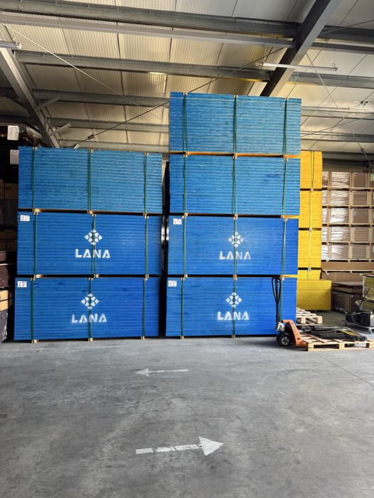 Panouri de cofraj LANA IRU PU cant albastru poliuretan - Placa galbena