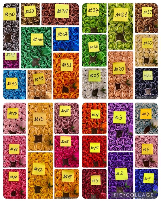 Сапунени рози НОВИ! 33 цвята. Всичко налично!!! Цени на едро и дребно