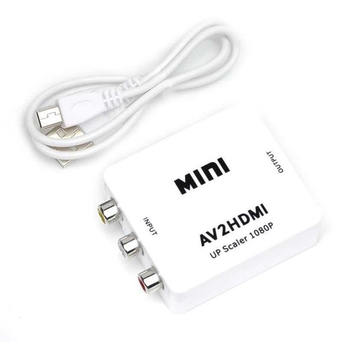 Преходник за ретро игри, Мини AV към HDMI конвертор с мащабиране 1080p