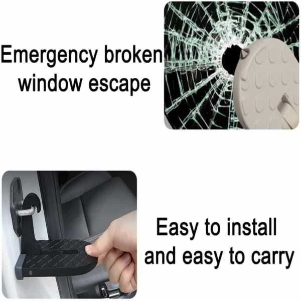 Мултифункционална степенка за врата на кола, С вграден авариен чук