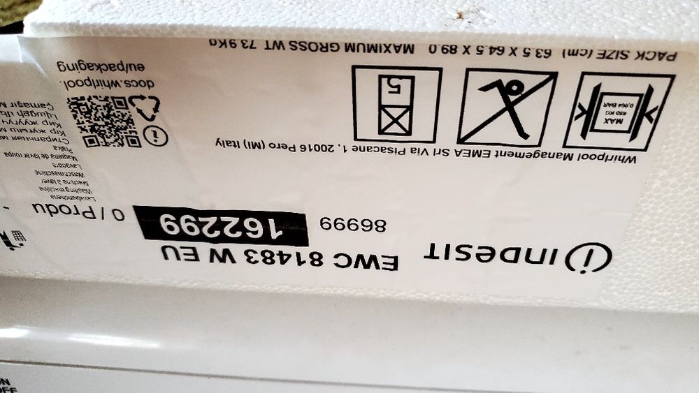 Пералня   Insesit ewc 81483 w