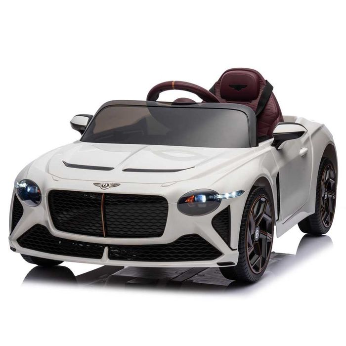 Masinuta electrica pentru copii Bentley Bacalar alba, Nr auto personalizat Cadou