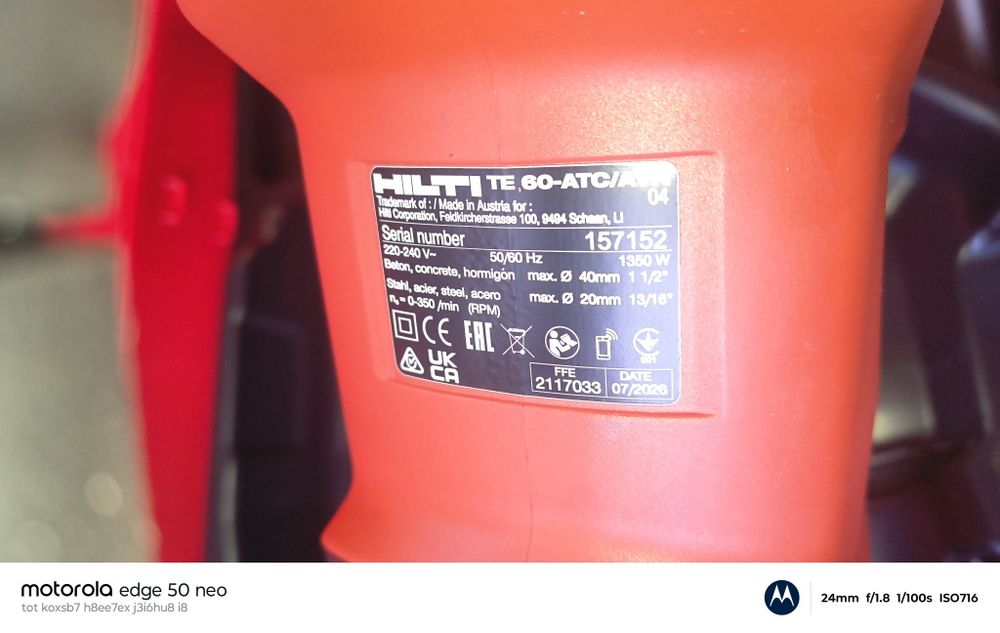 Hilti te 60 te 50 rotopercutor
