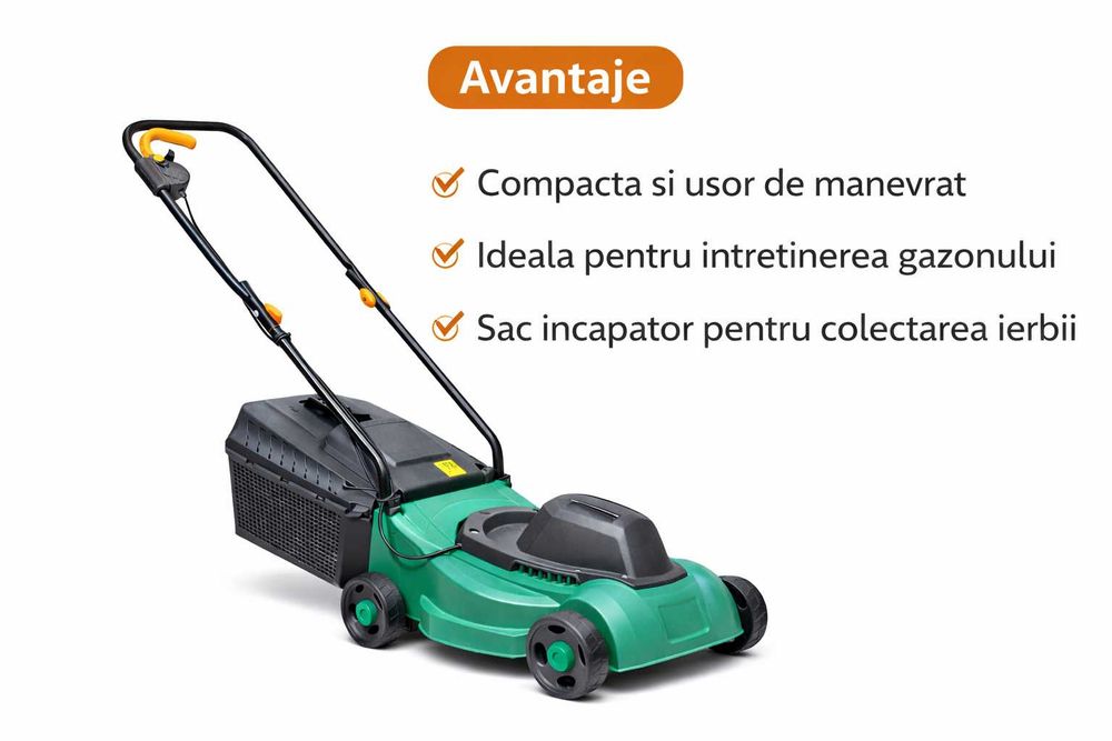 Masina electrica de tuns gazon 1000W – compacta si eficienta