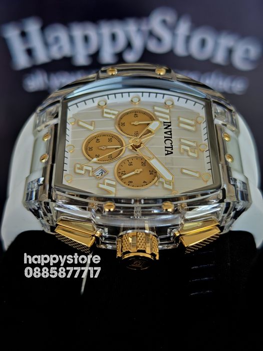 INVICTA Ghost white/gold 47 mm, Инвикта нов ръчен часовник