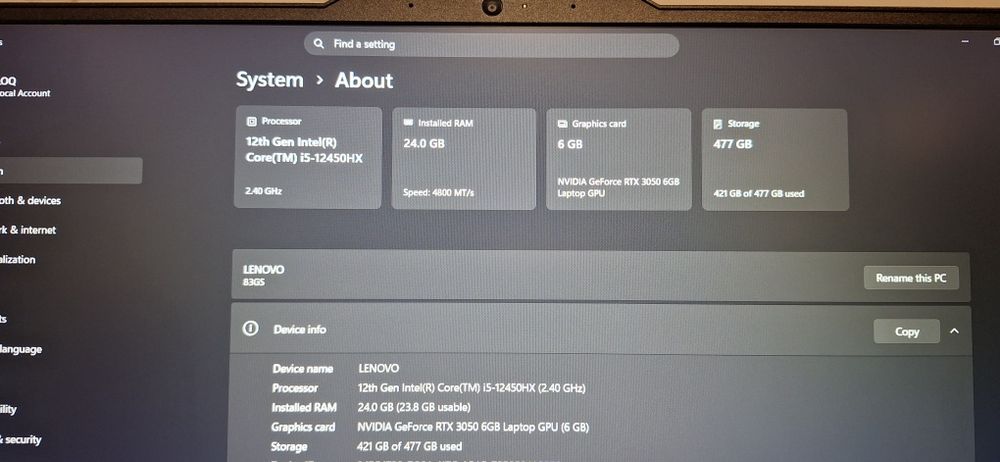 Laptop GAMING - Lenovo LOQ 15IAX9 (ca nou, in garantie )