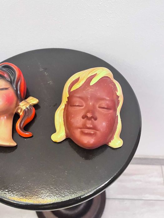 Set trei bibelouri masti statuete bibelou W Germania ceramice vechi