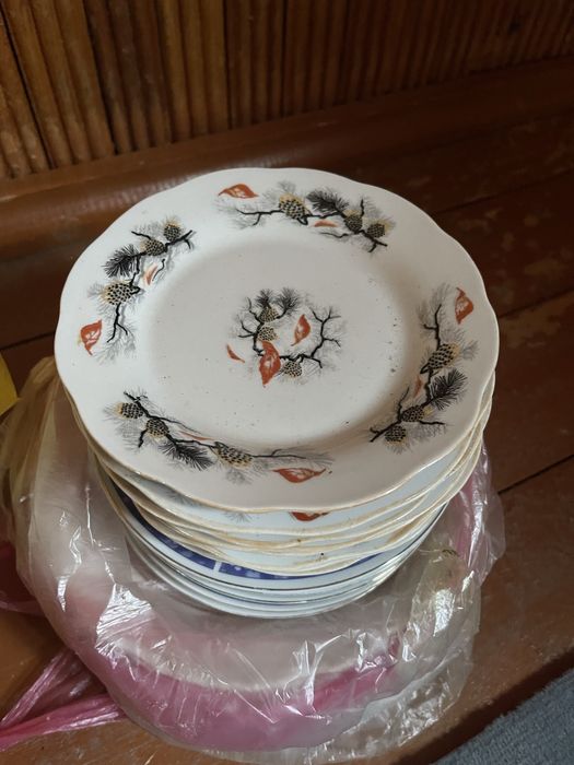 Тарелки, блюдца плоские и глубокие бывшие в употреблении