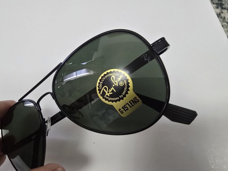 Ochelari de soare Rayban RB5843, noi, lentila sticla, rama neagra, verde