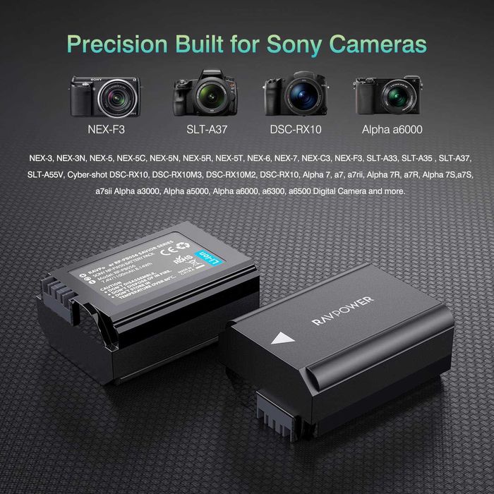 Зарядно устройство с 2 батерии за фотоапарат SONY RAVPower NP-FW50