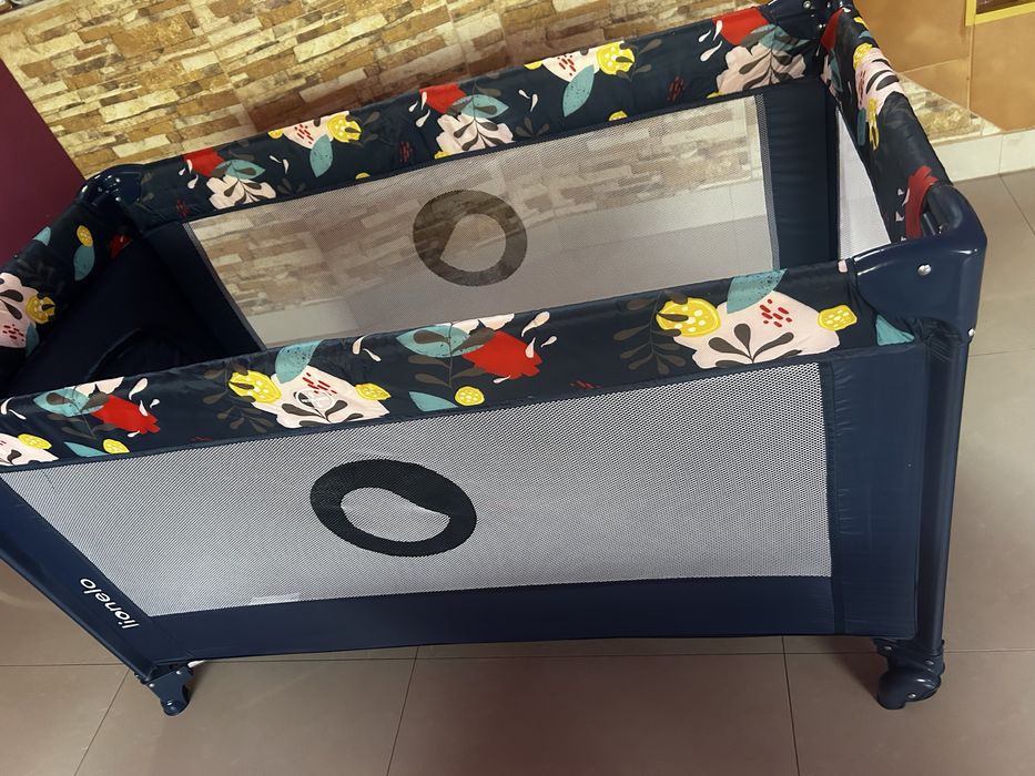 Patuț pliabil lionelo cu un nivel, Blue