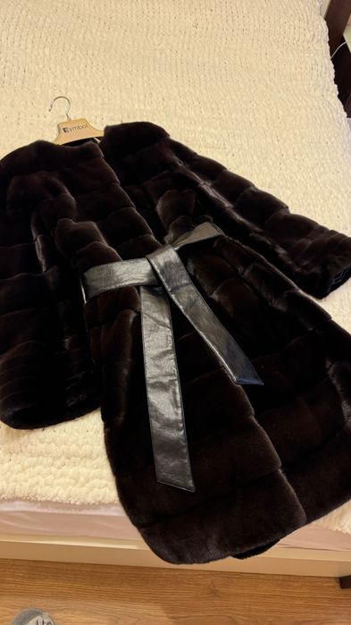 #132 Луксозно палто от норка.Blackglama.Визон.Естествена кожа с косъм.