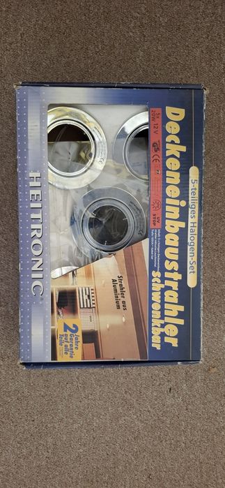 Set 5 spoturi încastrate orientabile Heitronic, 5x20W, 12V, Aluminiu/Crom