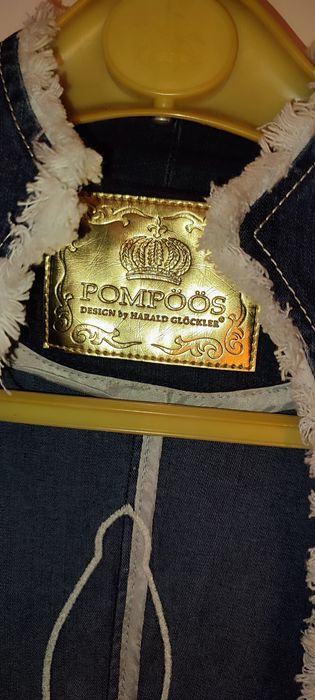 Jachetă unică, POMPOOS, 70%bumbac, cu motiv decorativ Fleur-de-Lis