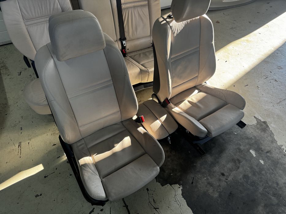 Interior piele alba bmw x5 x6 e70 e71 7 locuri