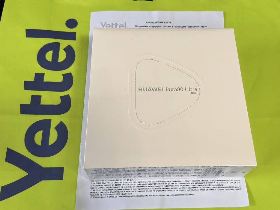 ЗАПЕЧАТАН 512GB Huawei Pura 80 Ultra Yettel Гаранция 2029 Golden Black
