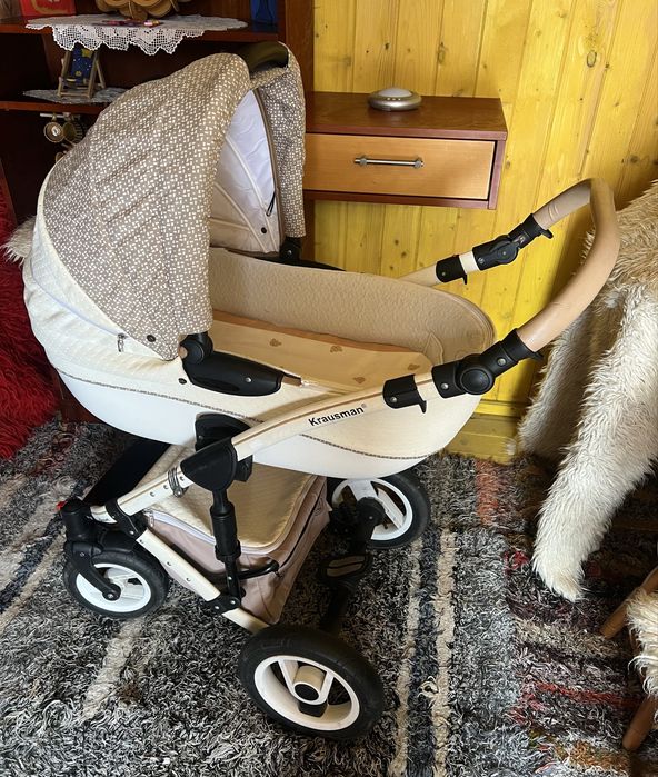 Cărucior Krausman 3 în 1 – Sendo White-Beige